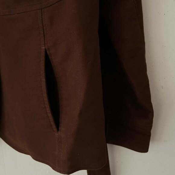 LL Bean Brushed Cotton Belted Barn Jacket Brown Size XL - Picture 5 of 10